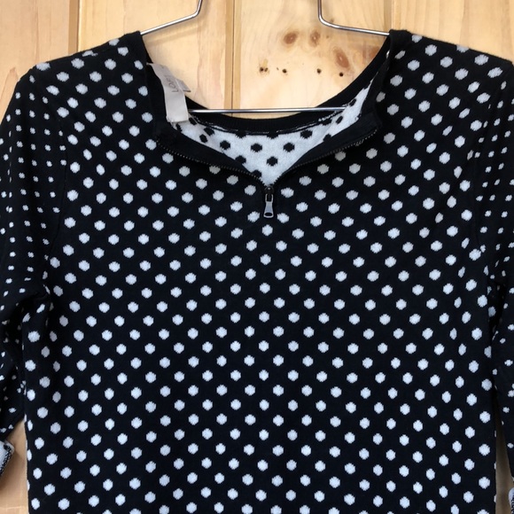 Ann Taylor Zip Back Polka Dot Pullover Sweater EUC - Picture 5 of 6